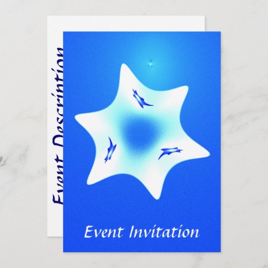Invitation Magen Lavan (Étoile blanche) (Devant / Derrière)