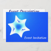 Invitation Magen Lavan (Étoile blanche) (Devant / Derrière)