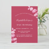 Invitation Magenta blanc eucalyptus luxe (Debout devant)