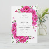 Invitation Magenta Bloom Flourish Wedding (Debout devant)