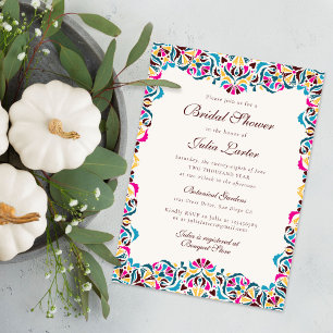 Invitation Magenta Blue Fantaisiste Flore Mandala Enterrement