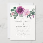 Invitation Magenta Blush Floral Arrangement Ivory Wedding (Devant)