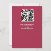 Invitation Magenta burgundy crimson rose mariage (Dos)