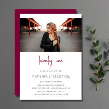 Magenta Design moderne Photo 21e anniversaire