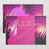 Invitation Magenta Disco Retro Galentine Diner Fête Brunch (Devant / Derrière)