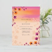Invitation Magenta Dreamy Sunset Wedding (Debout devant)