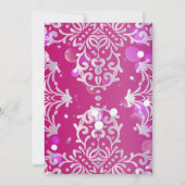 Invitation Magenta Et Argent Élégant Chimmery Quinceañera (Dos)