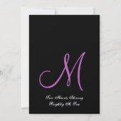 Invitation Magenta et Black Mariage damassé (Dos)