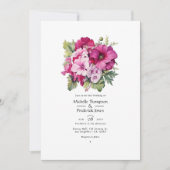 Invitation Magenta et Mariage de automne floral Sage (Devant)
