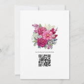 Invitation Magenta et Mariage de automne floral Sage (Dos)