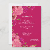 Invitation Magenta floral (Devant)