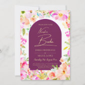 Invitation Magenta Floral Mariage (Devant)