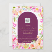 Invitation Magenta Floral Mariage (Dos)