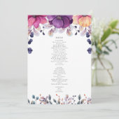 Invitation Magenta Floral Menu (Debout devant)