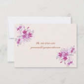 Invitation Magenta floral moderne RSVP (Dos)