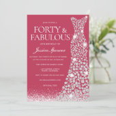 Invitation Magenta Forty & Fabuleuse robe de 40e anniversaire (Debout devant)