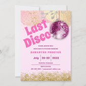 Invitation Magenta Gold Dernier Disco Rétro Glam Bachelorette (Devant)