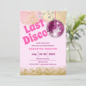 Invitation Magenta Gold Dernier Disco Rétro Glam Bachelorette (Debout devant)