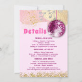 Invitation Magenta Gold Dernier Disco Rétro Glam Bachelorette (Dos)