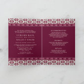 Invitation Magenta Ikat All in One Anand Karaj Sikh Mariage (Intérieur)
