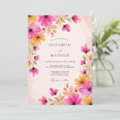Invitation Magenta Joyous Summer Wedding (Debout devant)