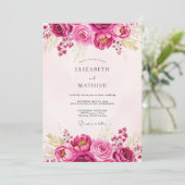 Invitation Magenta Lavish Spring Wedding (Debout devant)