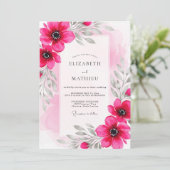 Invitation Magenta Luminous Botanical Wedding (Debout devant)