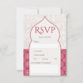 Invitation Magenta Marocain floral mariage (Devant)