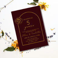 Magenta moderne et or 5e anniversaire Mariage