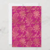 Invitation Magenta Navy et Gold Floral Couples Douche (Dos)