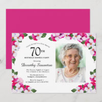 Magenta Pink Photo blanc 70e anniversaire Dîner