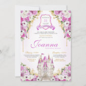 Invitation Magenta Princess Castle Royal Quinceanera (Devant)