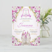 Invitation Magenta Princess Castle Royal Quinceanera (Debout devant)