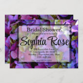 Invitation Magenta Purple bleu jaune Hydrangeas fleurs (Devant / Derrière)