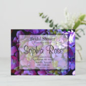 Invitation Magenta Purple bleu jaune Hydrangeas fleurs (Debout devant)