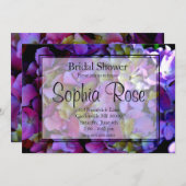 Invitation Magenta Purple bleu jaune Hydrangeas fleurs (Devant / Derrière)