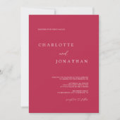 Invitation Magenta QR Romantique moderne Mariage de code (Devant)
