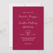 Invitation Magenta Red Photo Budget Mariage QR Code Rsvp (Devant)