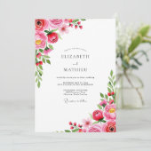 Invitation Magenta Romantic Spring Wedding (Debout devant)