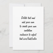Invitation Magenta rose chaud et damas or (Dos)