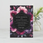 Invitation Magenta Shadow Bloom Wedding (Debout devant)