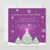 Invitation Magenta Snowy Christmas Tree (Dos)
