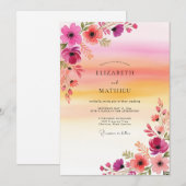 Invitation Magenta Spirited Summer Wedding (Devant / Derrière)