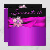 Invitation Magenta Sweet 16 Party (Devant / Derrière)