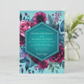 Invitation Magenta Teal Gloaming Wedding (Debout devant)