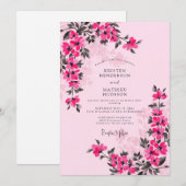 Invitation Magenta Whimsical Spring Wedding (Devant / Derrière)