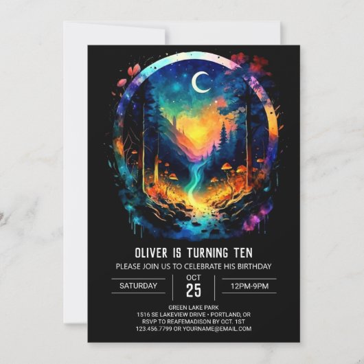 Invitation Magic Adventure Await Grove Birthday (Devant)