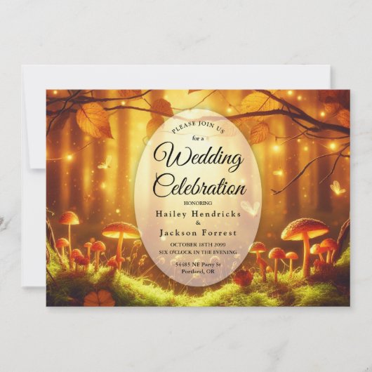 Invitation Magic Amber Forest Fairytale Mariage (Devant)