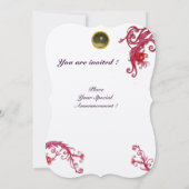 Invitation MAGIC BERRIES 3,MONOGRAM agate métallisé rouge (Dos)