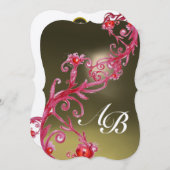 Invitation MAGIC BERRIES 3,MONOGRAM agate métallisé rouge (Devant / Derrière)